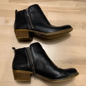 Lucky Brand Black Leather Basel Ankle Bootie